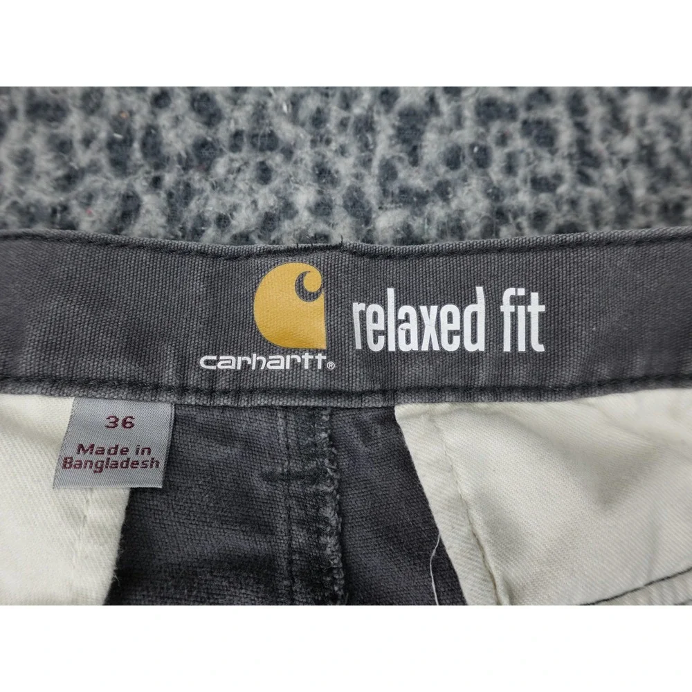 Carhartt Cargo Shorts Mens 36 Gray Relaxed Fit Canvas Workwear Utility 11613